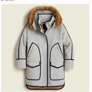 J. Crew Nello Gori Summit Parka Italian Stadium Wool Size 6, NWT